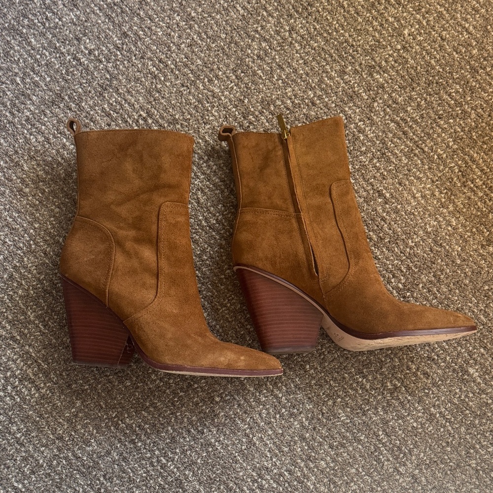 Veronica Beard Brown Suede Heeled Boots